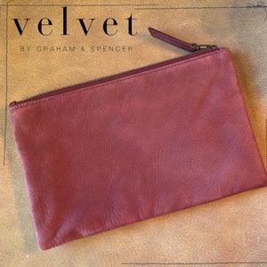 Velvet by Graham & Spencer Amelia Zip Clutch-Burgundy